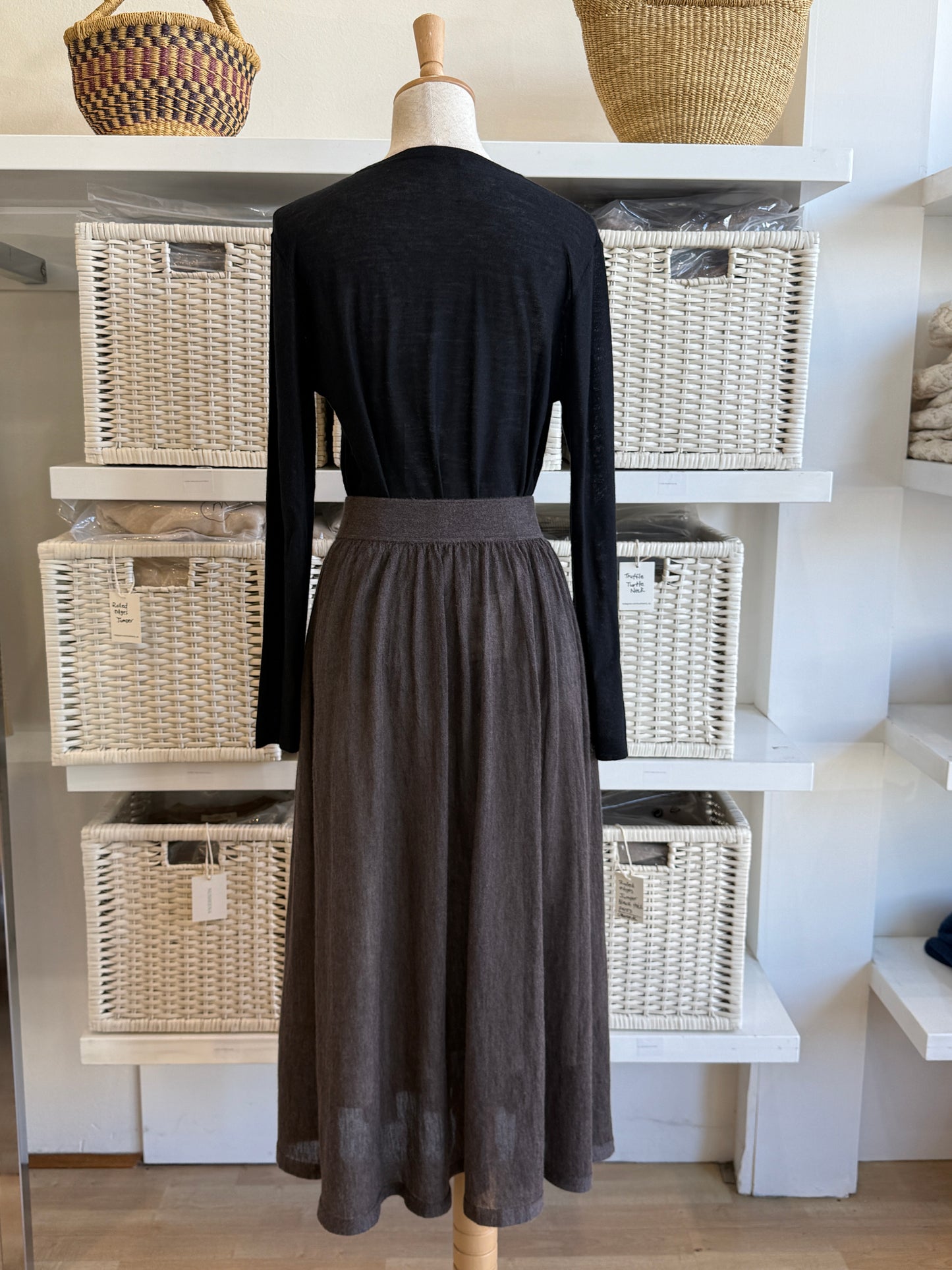 The Grace Skirt – Cashmere & Silk Brown