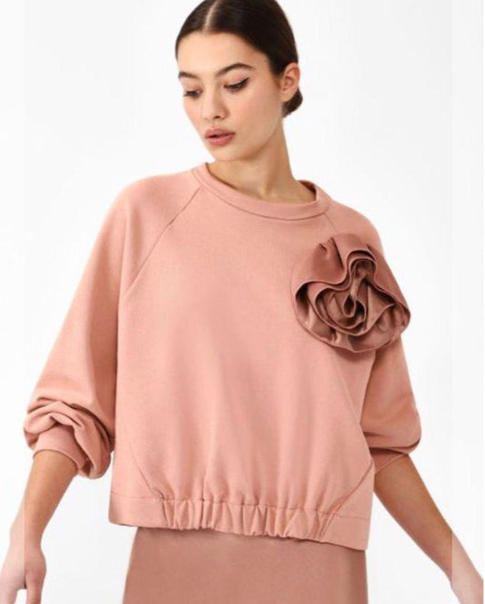 Blush Pink Floral Sweatshirt